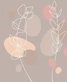 Abstraktní tapety Tapeta minimalistické rostlinky v nádherných tónech