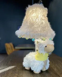 Stolni lampy Kinder tafellamp alpaca wit - Alma