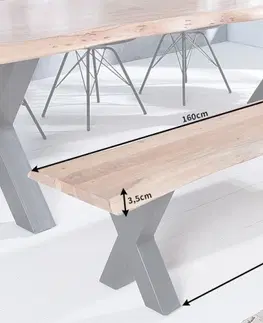 Lavice do jídelny LuxD Designová lavice Massive X Honey 160 cm akácie