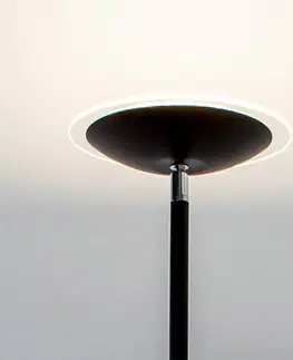 Stojací lampy Lindby LED stojací lampa osvětlující strop Malea, černá