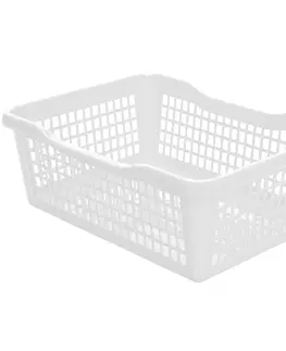Mísy a misky Plastový košík 24,8 x 14,7 x 7,2 cm, bílá