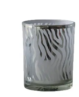Svícny Stříbrný svícen Zebras s motivem zebry - 10*10*12,5cm Mars & More XMWLZAM