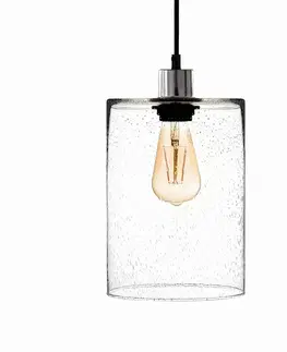 Závěsná světla Solbika Lighting Závěsná lampa Sodovkové sklo čiré Ø 18 cm