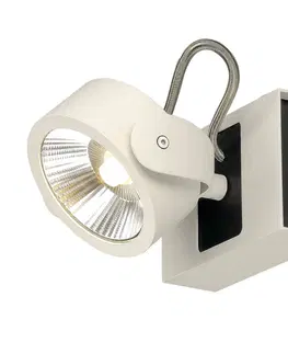 LED bodová svítidla SLV BIG WHITE KALU, nástěnné a stropní svítidlo, jedna žárovka, LED, 3000K, bílé/černé, 60° 1000128