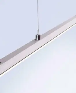 LED lustry a závěsná svítidla PAUL NEUHAUS PURE-LITE LED závěsné svítidlo v barvě oceli s funkcí stmívání a nastavitelnou barvou světla 2700-5000K