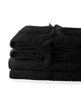 Ručníky Sada ručníků AmeliaHome Amary černých, velikost 2*70x140+4*50x100