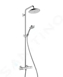 Sprchy a sprchové panely HANSGROHE Croma 220 Sprchový set Showerpipe s termostatem, 220 mm, 4 proudy, EcoSmart 9 l/min, chrom 27188000