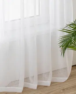 Záclony HOMEDE Záclona Romantic s poutky bílá, velikost 280x175
