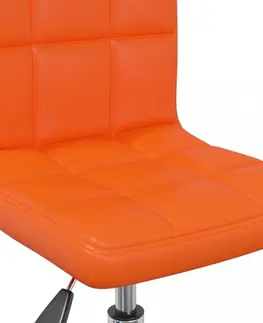 Jídelní sety Otočná jídelní židle 2 ks umělá kůže / chrom Dekorhome Oranžová