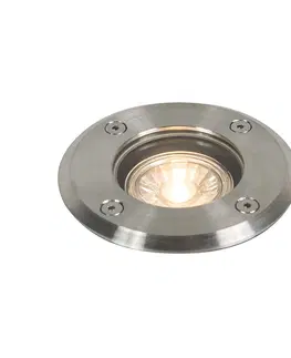 Venkovni zemni reflektory Venkovní broušená bodová ocel 11 cm IP67 - základní kulatá