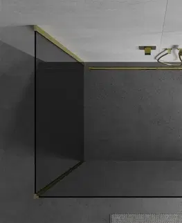 Sprchové zástěny MEXEN/S Kioto Sprchová zástěna WALK-IN 120 x 100 x 40 cm, transparent, zlatá 800-120-100-221-50-00-040