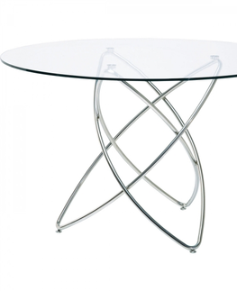 Jídelní stoly KARE Design Kulatý jídelní stůl Molekular - stříbrný, Ø120cm