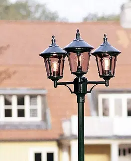 Pouliční osvětlení Konstsmide stožárové světlo Virgo, 3 zdroj, tmavě zelená