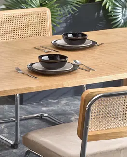 Jídelní stoly HALMAR Rozkládací jídelní stůl AZUL přírodní dub/hnědý
