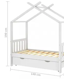 Dětské pokoje Dětská postel 70x140 borovice Dekorhome Bílá