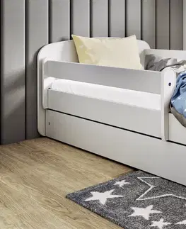 Dětské postýlky Kocot kids Dětská postel Babydreams ZOO bílá, varianta 80x180, se šuplíky, s matrací