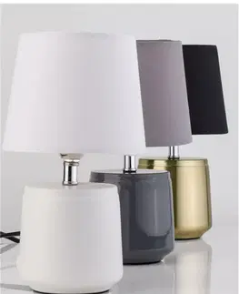 Designové stolní lampy NOVA LUCE stolní lampa ALICIA chrom a bílý kov bílé stínidlo E14 1x5W IP20 bez žárovky 8805201