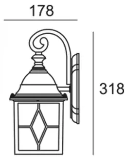 Rustikální venkovní nástěnná svítidla Light Impressions Deko-Light nástěnné přisazené svítidlo Sargas 220-240V AC/50-60Hz E27 1x max. 60,00 W 178 černá 341245