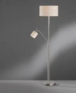Stojací lampy FISCHER & HONSEL Textilní stojací lampa Layer čtecí světlo, písková