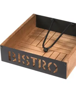 Kuchyňské nože EH Dřevěný box na ubrousky BISTRO, 18 x 18 x 5 cm