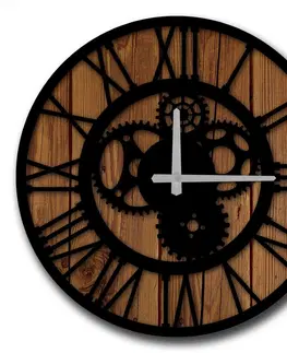 Hodiny Hanah Home Nástěnné hodiny Ozubená kolečka 50 cm hnědo-černé