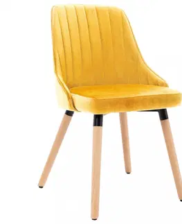 Židle Jídelní židle 2 ks samet / buk Dekorhome Hnědá
