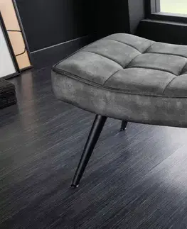 Designové taburety LuxD Designová podnožka Sweden šedý samet