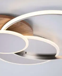 Designová stropní svítidla PAUL NEUHAUS LED stropní svítidlo, dřevo, stmívatelné, dálkový ovladač, do interiéru 2700-5000K