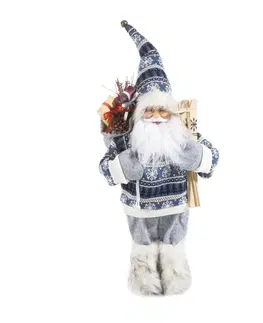 Vánoční dekorace Úžasná dekorativní vánoční figurka Santa Clause s lyžemi 61 cm