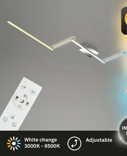 Chytré osvětlení BRILONER B smart CCT LED stropní svítidlo, 227,2 cm, 24 W, 2600 lm, hliník-chrom BRILO 3737-018