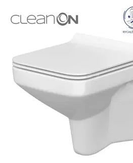 Záchody CERSANIT SET 742 ZÁVĚSNÁ WC MÍSA COMO CLEANON SE SEDÁTKEM DUR ANTI SOFTCLOSE K701-102