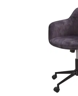 Designové a luxusní židle do pracovny a kanceláře Estila Moderní šedá polohovatelná kancelářská židle Berittal na kolečkách 81-91cm