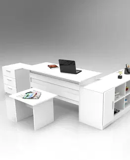 Kancelářské a psací stoly Set kancelářského nábytku VO13 bílý