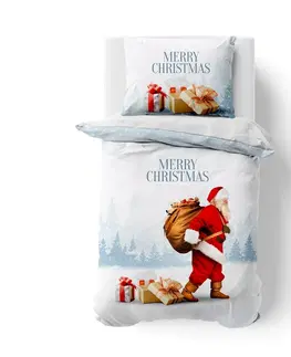 Povlečení Kvalitex Bavlněné povlečení Merry Christmas 3D, 140 x 200 cm, 70 x 90 cm