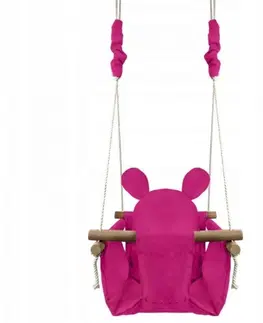 Hračky Dětská houpačka ve tvaru růžového medvídka