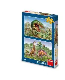 Hračky puzzle DINO - Souboj Dinosaurů 2X48 Puzzle