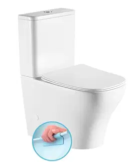 Záchody SAPHO BELLO RIMLESS WC kombi, spodní/zadní odpad, bílá PC103WR