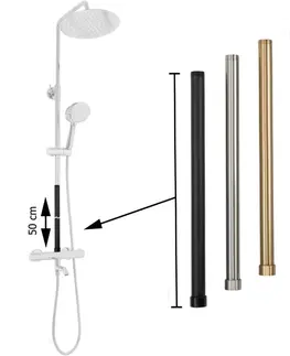 Sprchy a sprchové panely REA Prodlužovací adaptér pro vanový/ sprchový set zlatá 50cm REA-K0890
