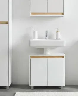 Skříňky do koupelny Spodní Skříňka Massimo Bílá/borovice