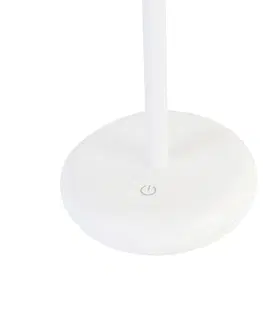 Stolni lampy Stolní lampa bílá včetně LED dobíjecího a 3-stupňového dotykového stmívače - Maureen
