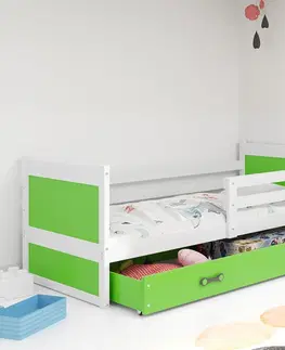Postele BMS Dětská postel RICO 1 | bílá 80 x 190 cm Barva: Zelená