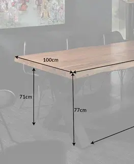 Jídelní stoly Jídelní stůl ATHAMÁS akácie Dekorhome 240x97-106x77 cm