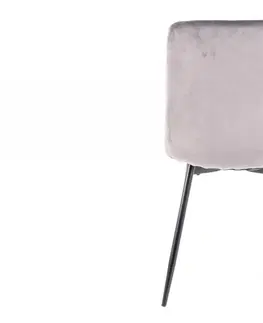 Jídelní sety Jídelní židle ALAN VELVET Signal Světle šedá