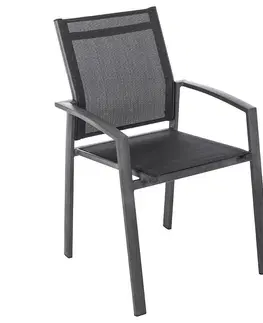 Zahradní židle a křesla DEOKORK Hliníkové křeslo s textílií BERGAMO (antracit)