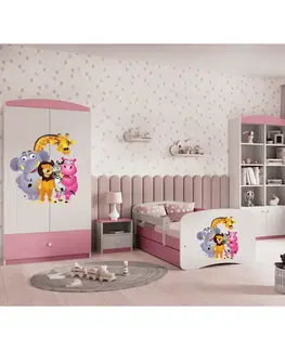 Dětský nábytek Kocot kids Dětská skříň Babydreams 90 cm ZOO růžová
