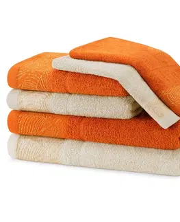 Ručníky AmeliaHome Sada 6 ks ručníků BELLIS klasický styl oranžová