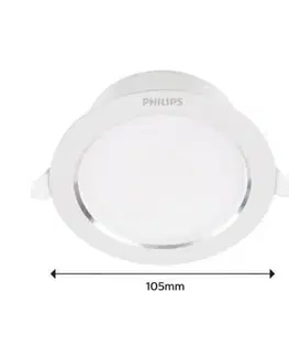Bodovky do podhledu na 230V Philips DIAMOND podhledové LED svítidlo 1x3,5W 300lm 3000K IP20 9,5cm kulaté, stříbrné