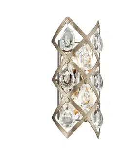 Designová nástěnná svítidla HUDSON VALLEY nástěnné svítidlo TIARA kov/ocel/křišťál bronz/čirá E14 2x60W 214-12-CE