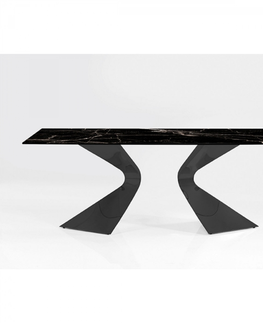 Jídelní stoly KARE Design Jídelní stůl s keramickou deskou Gloria - černý, 200x100cm