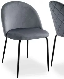 Židle TZB Čalouněná židle FARGO samet šedá